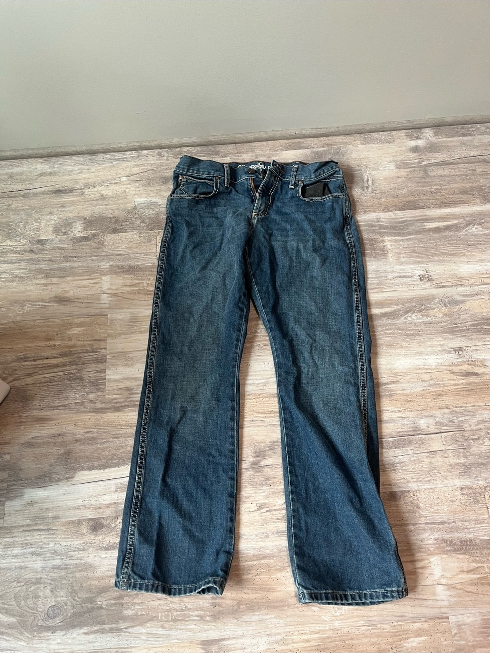 Men's Straight-Leg Jeans in Dark Blue Denim